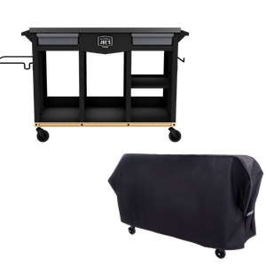 Workstation DLX Prep & Storage Cart with Cover Bundle