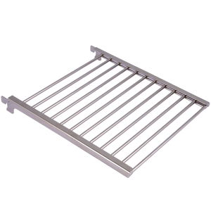 Silver stainless steel grill grate. Perfect for barbecuing. Durable and easy to clean.