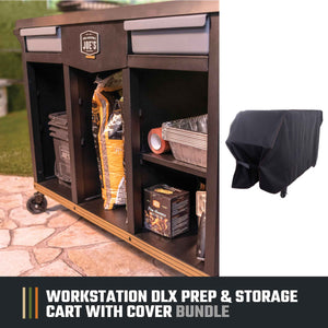 Workstation DLX Prep & Storage Cart with Cover Bundle