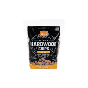 Yellow bag of Joe's Kansas City BBQ hickory wood chips. Perfect for smoking meat.