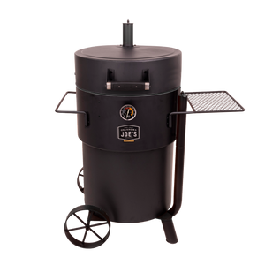 Black Weber propane grill with wheels and side burner. Stainless steel accents are visible.