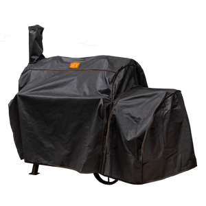 Black Weber gas grill with lid open. Stainless steel construction. Outdoor cooking appliance.