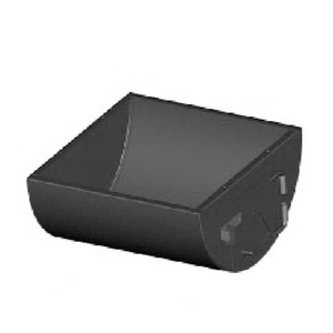 Black rectangular wall light fixture with angled front, suitable for indoor or outdoor use.