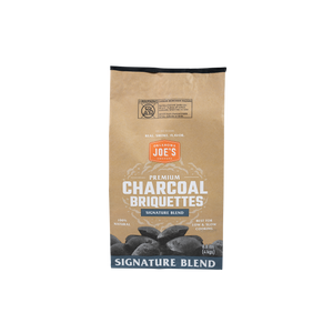 Black Kingsford charcoal bag. It's a 10-pound bag. The bag shows a grill scene.