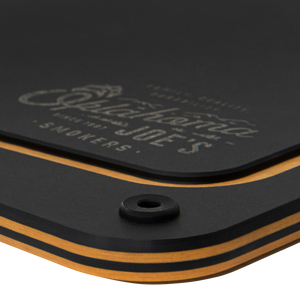 Black Char-Broil grill lid. It has a handle and a vent. The grill is stainless steel.