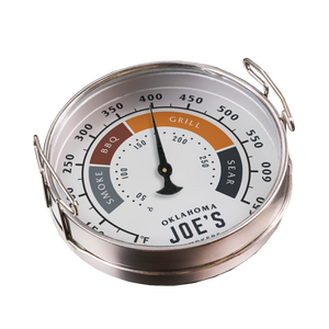 Silver Weber thermometer with Fahrenheit and Celsius scales.