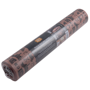 Brown butcher paper roll with printed branding and instructions.