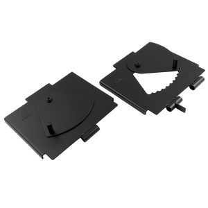 Black Weber grill part. It's a plastic handle. Designed for easy opening.
