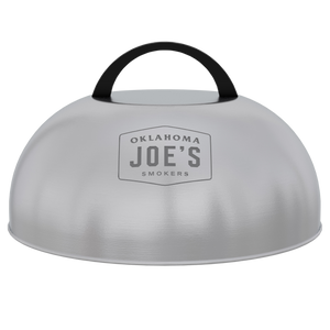 Silver grill lid. Stainless steel construction. Protects from elements.
