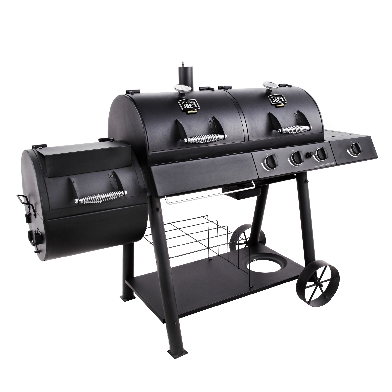 Fordeling de Port Gas and Charcoal Grill Combo with Smoker | Longhorn | Oklahoma Joe's®