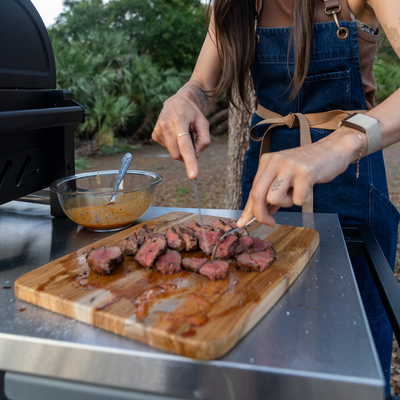 Grilled Venison Backstrap with Homemade Steak Sauce >