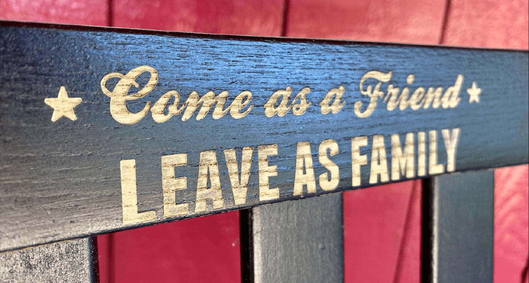 Come as a friend leave as family sign at the Jim Beam Distillery