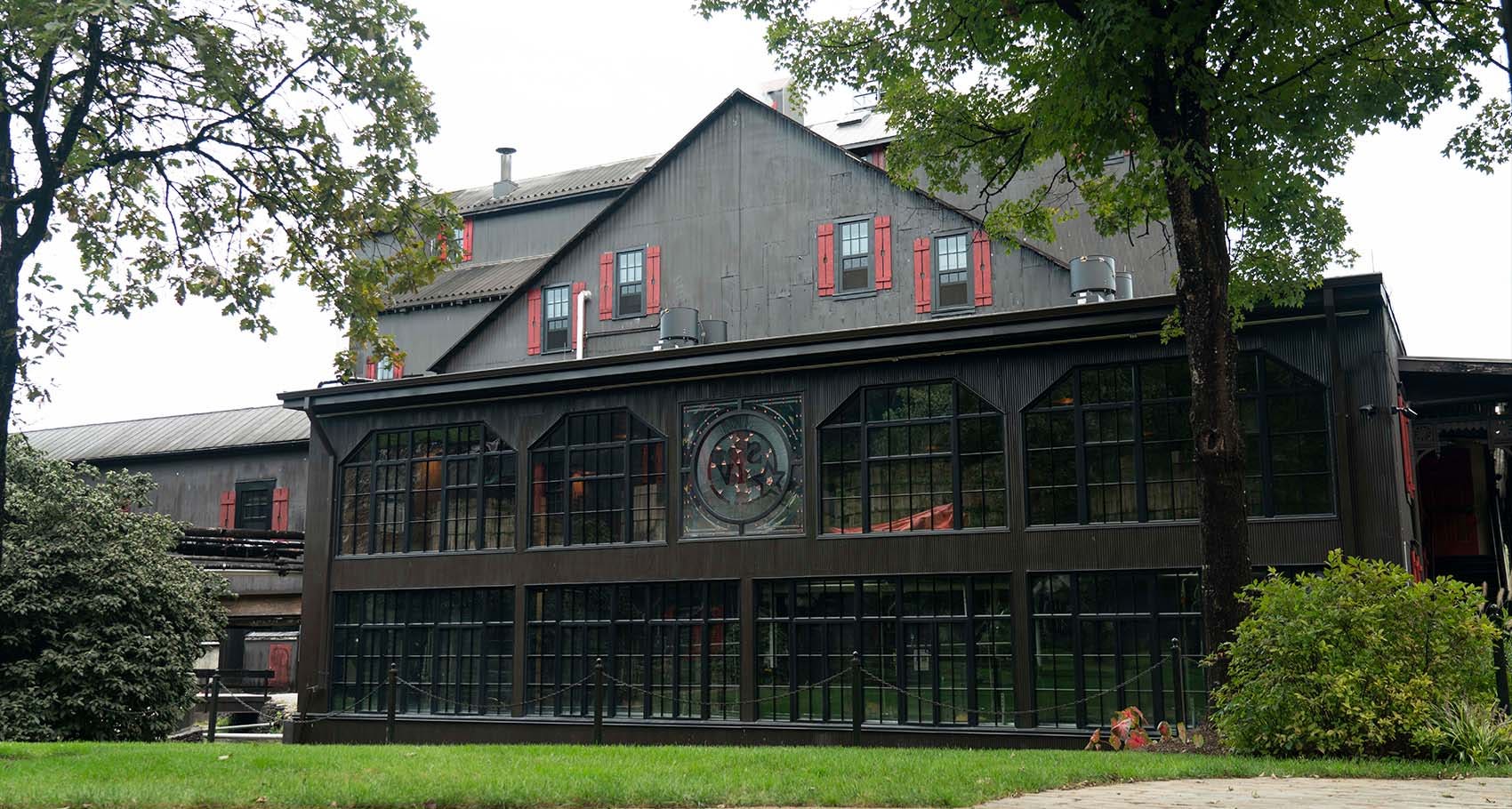 Outside shot of the Maker's Mark Distillery building