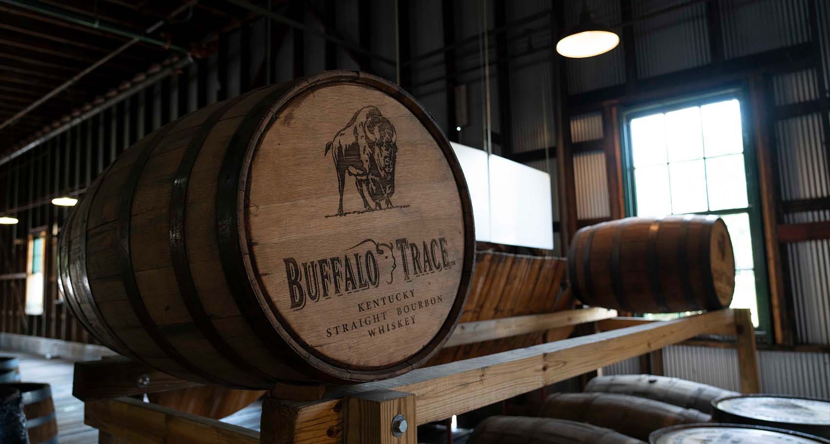 Bourbon barrels in Buffalo Trace Distillery